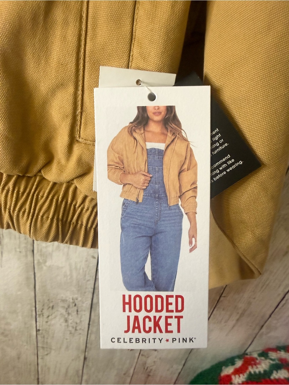 Celebrity Pink Cropped Utility Hoodie Jacket Brown/Tan Size XL NWT Basic - Picture 5 of 8